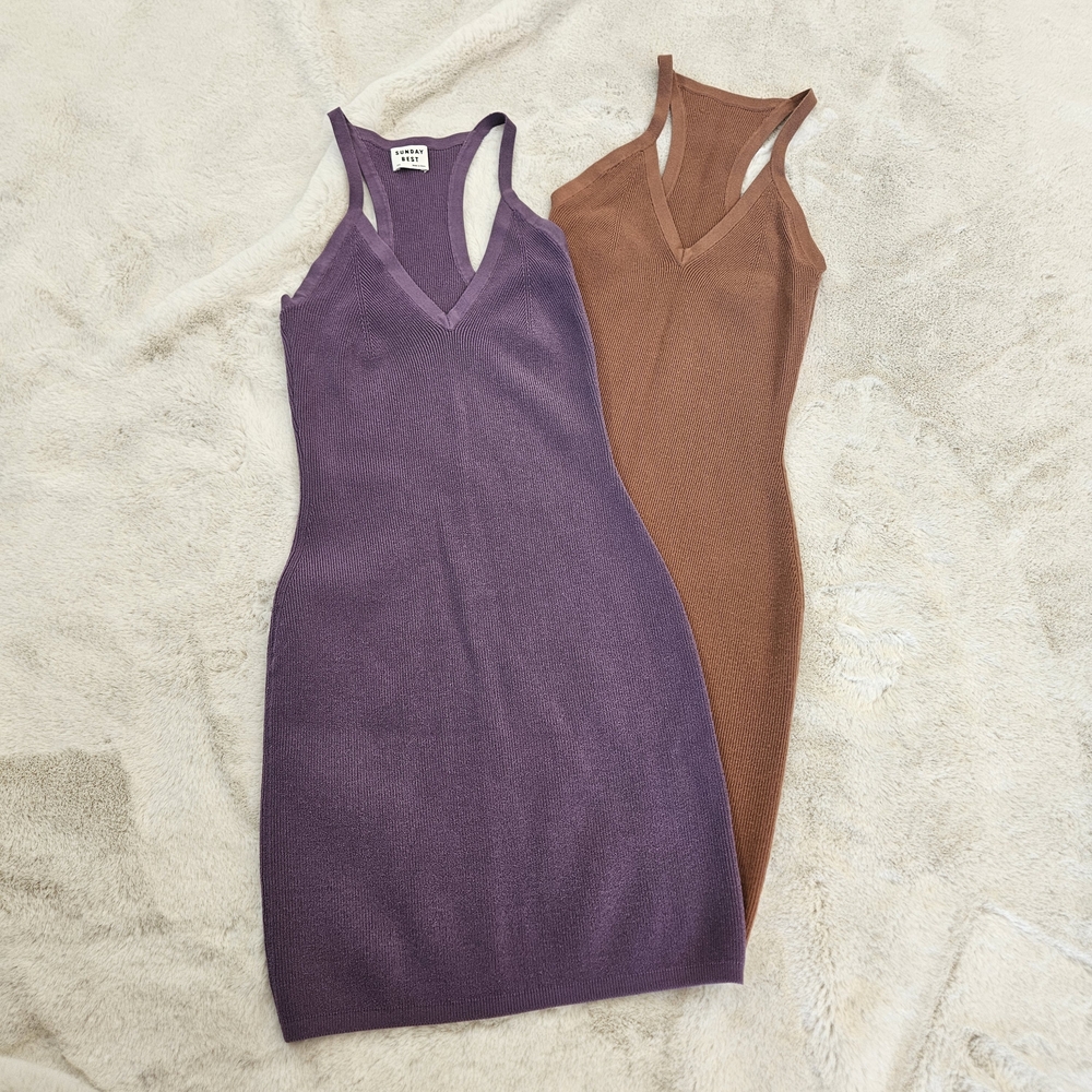 Sunday Best Purple and Brown Midi Dresses Party Concert Date Night Dress